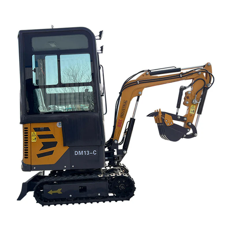 1 Ton, B&S Engine Mini Small Cab Excavator w/ Hydraulic Thumb & Swing Boom | DM13-C