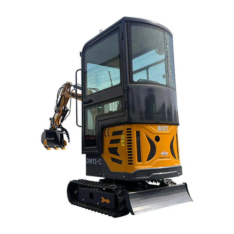 1 Ton, B&S Engine Mini Small Cab Excavator w/ Hydraulic Thumb & Swing Boom | DM13-C