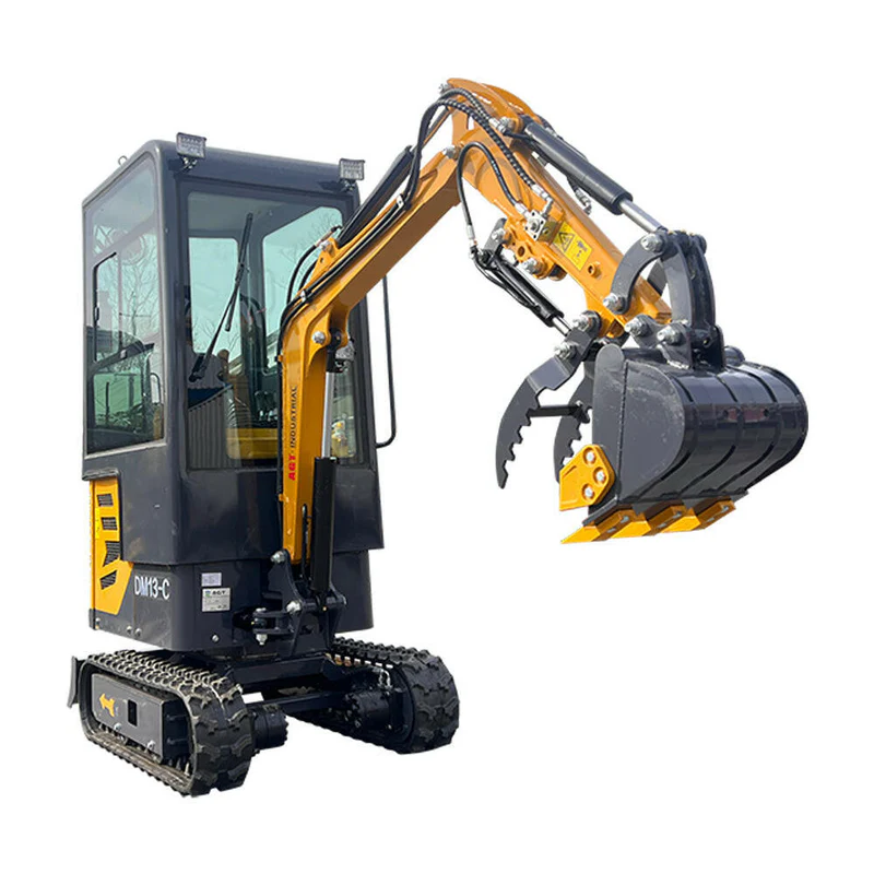 1 Ton, B&S Engine Mini Small Cab Excavator w/ Hydraulic Thumb & Swing Boom | DM13-C